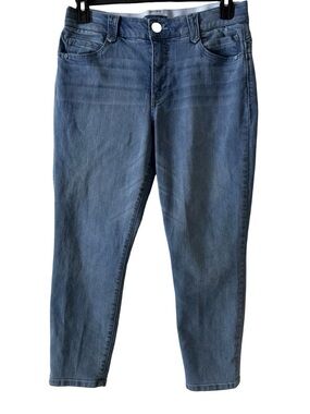 Democracy Women "Ab" Solution Straight Leg Blue Mid Rise  Jeans Sz 12 Petite